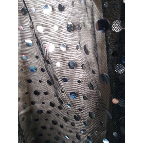 B. Darlin Prom Dress Junior 3/4 Black Silver Mirror Short Sleeveless Semi Formal - Picture 4 of 8